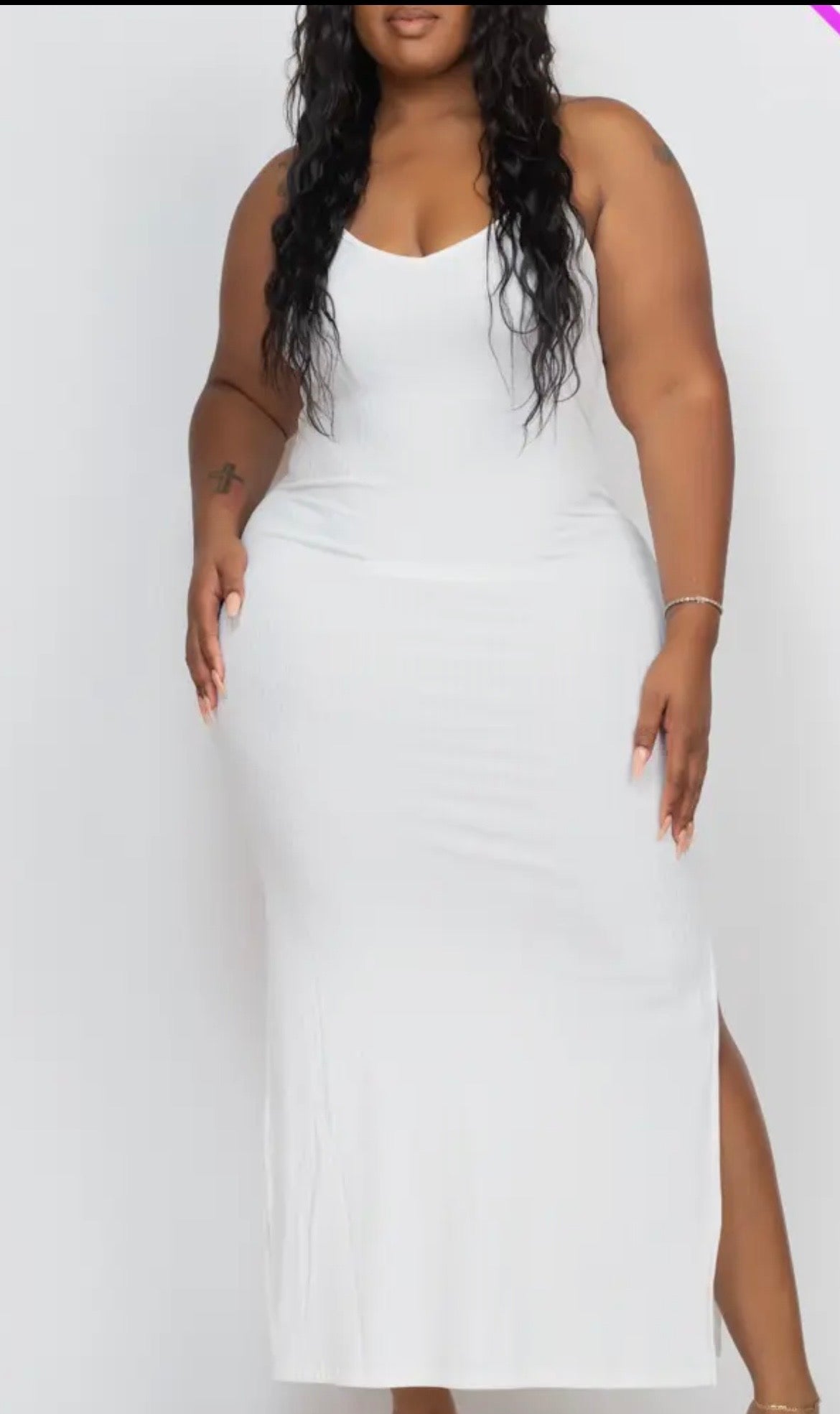 Plus Size Body Sculpt Ribbed Midi Dress
